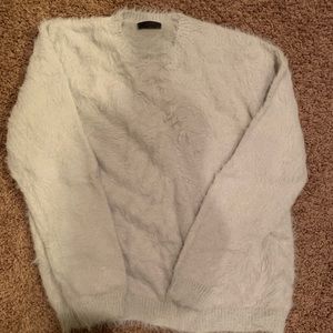 Comb hair faux fur sweater